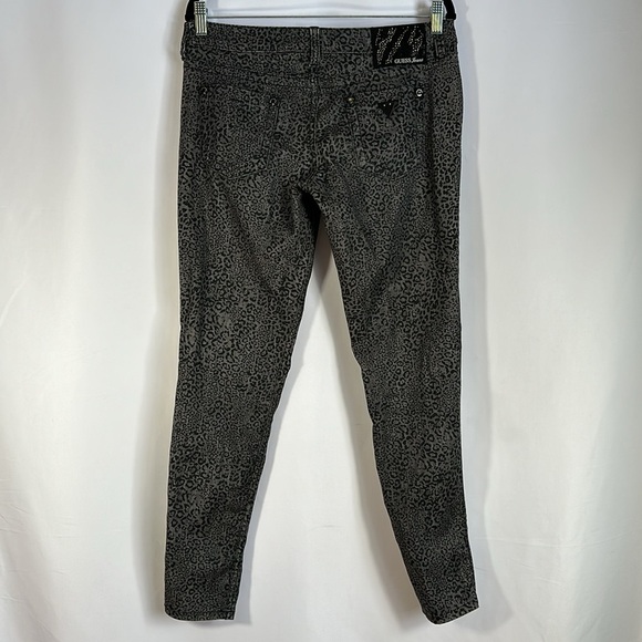 Guess Grey Leopard Print Bejeweled Power Skinny Jeans - Picture 8 of 12